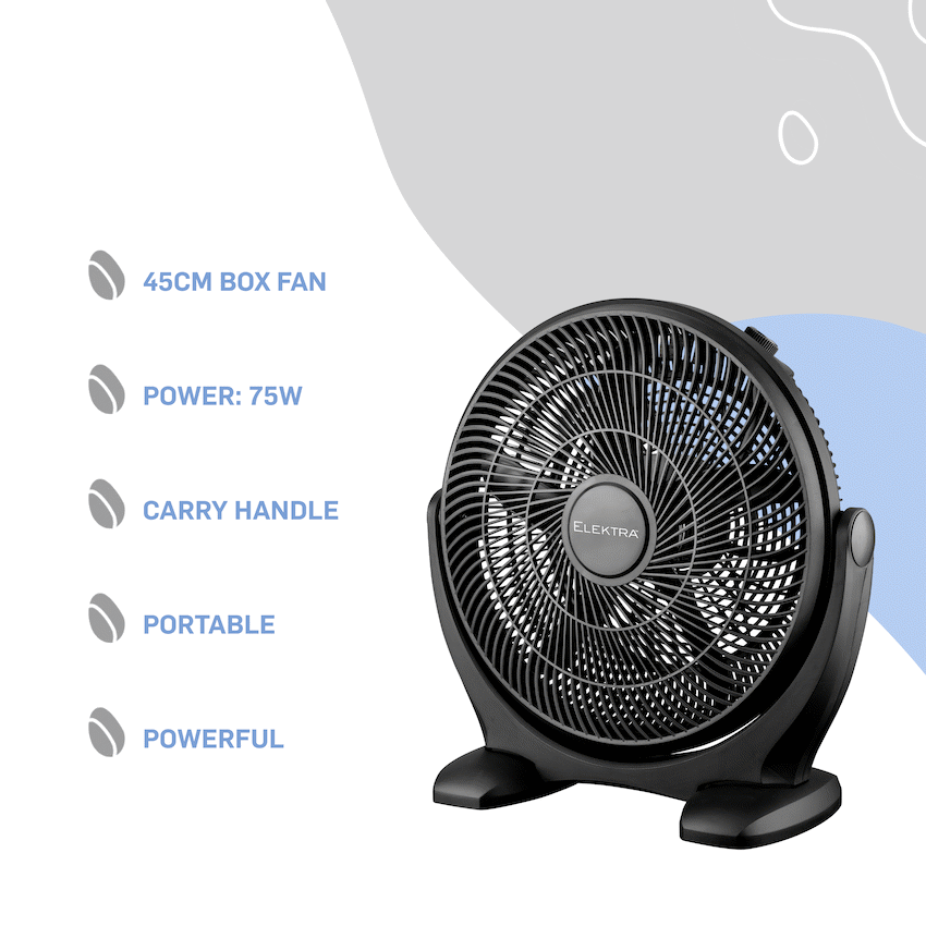 Elektra 45cm Box Fan - Black - image 8