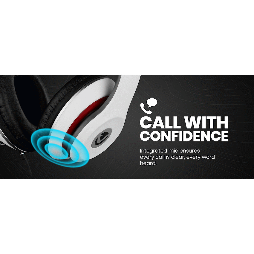 Volkano Falcon Series Headphones with Microphone - White - image 8