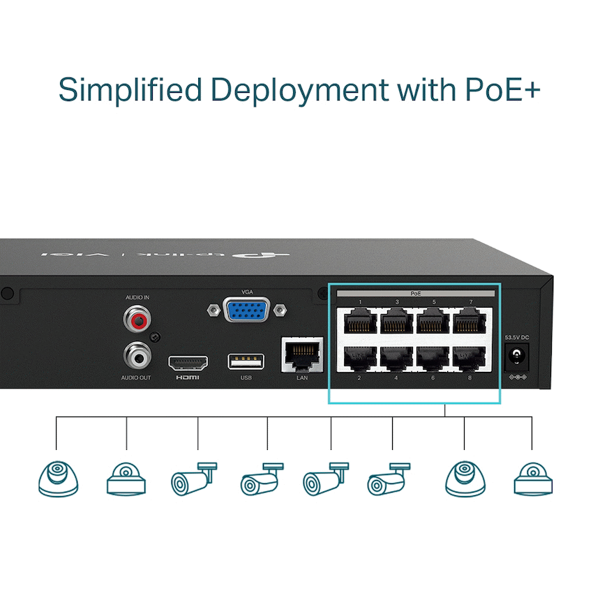 TP-Link Vigi NVR1008H-8P 8-Channel PoE+ Network Video Recorder - image 8