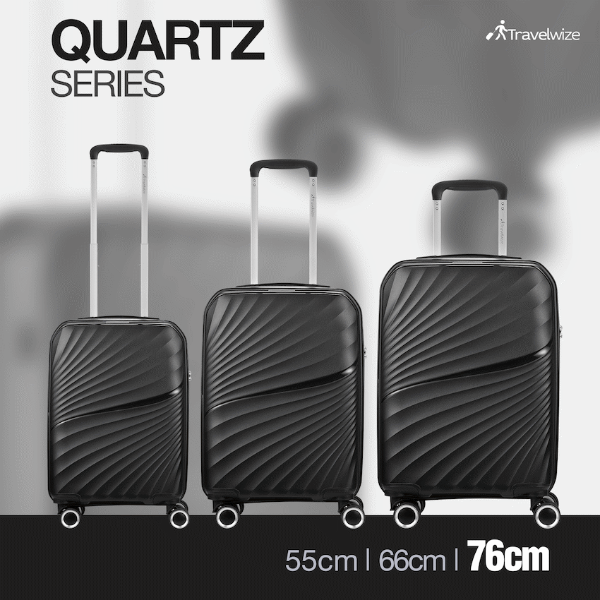Travelwize Quartz PP 76cm 4-Wheel Spinner Luggage - Black - image 8