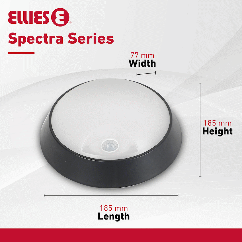 Ellies Spectra Series - AC 15W  Round LED Bulkhead with 3CCT and Sensor -BK - image 8