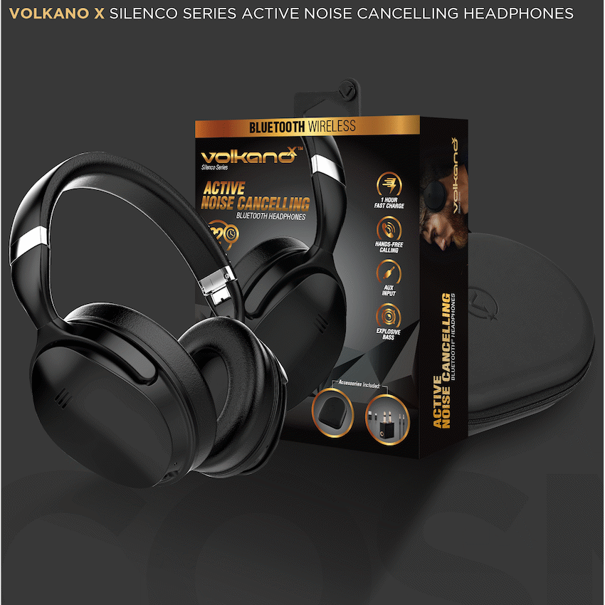 VolkanoX Silenco Series Active Noise-Cancelling Bluetooth Headphones - Black - image 8