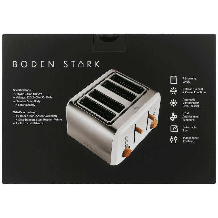 Boden Stark Anson Collection 4 Slice SS Toaster White - image 8