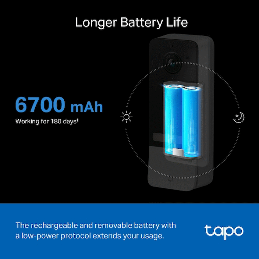 TP-Link Tapo D230S1 5MP 2K Smart Battery Video Doorbell 180 Days - image 8