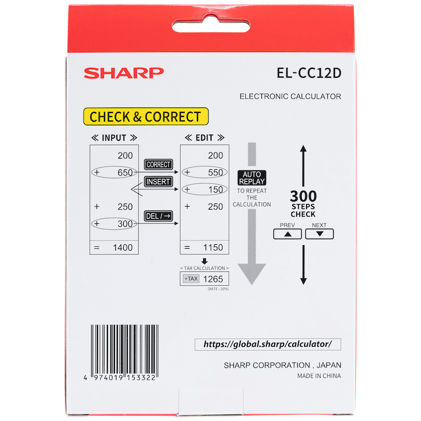 Sharp EL-CC12D Desk Calculator - CheckCorrect Tax - image 8