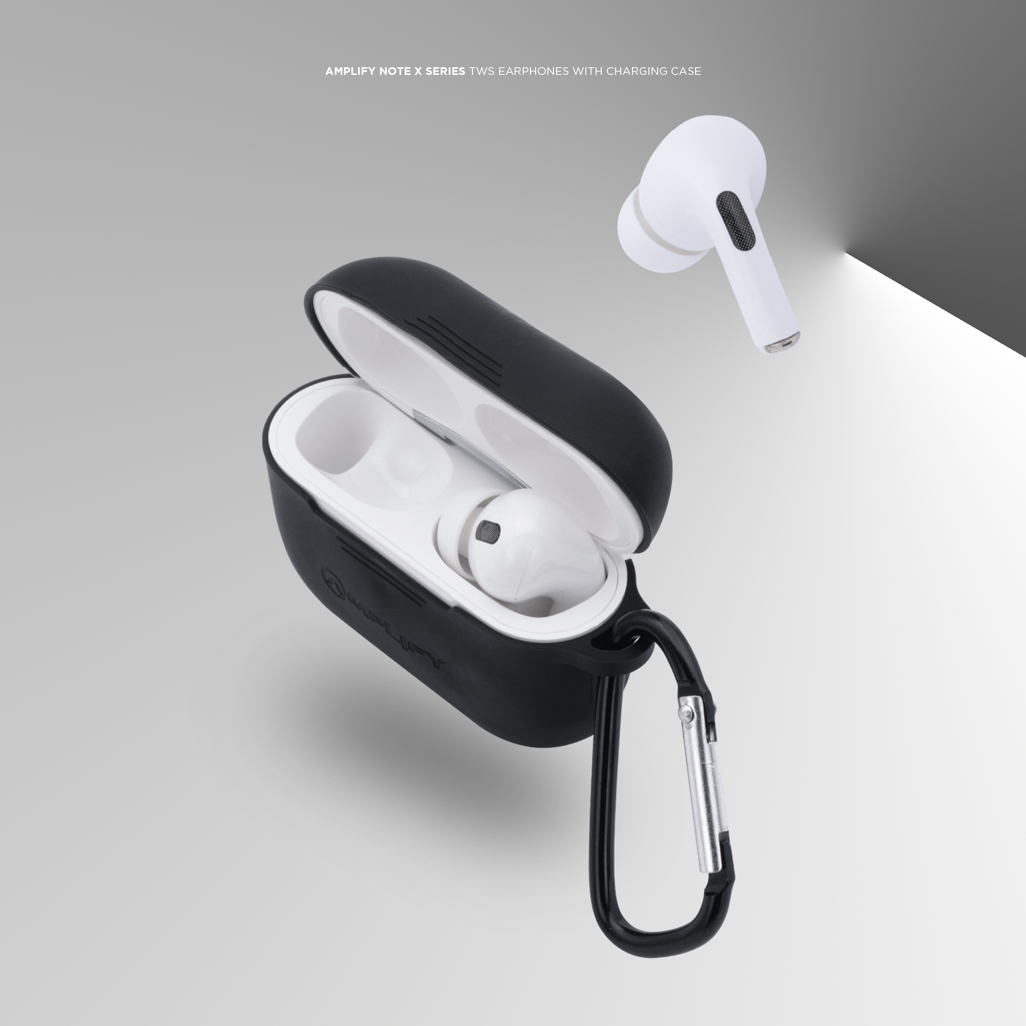 Amplify Note X Series TWS Earphones - White Case + Black Cover