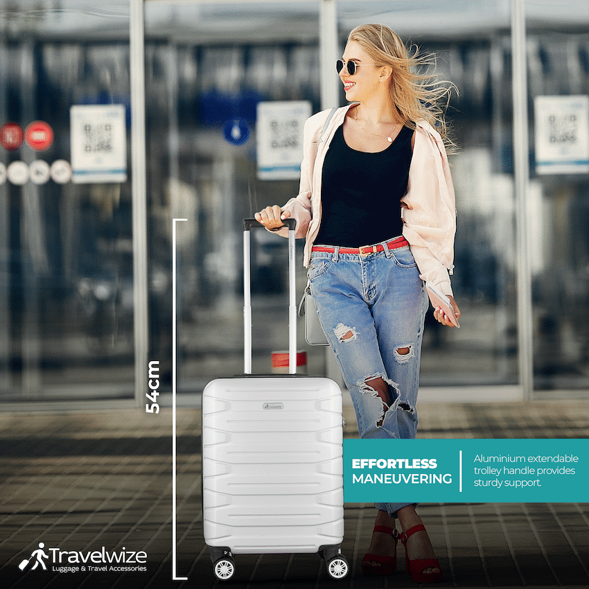 Travelwize Cabana ABS 4-Wheel Spinner 55cm Luggage - Platinum - image 8