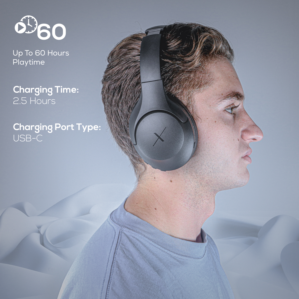 VolkanoX VXH200 Bluetooth Headphones with ANC - Black
