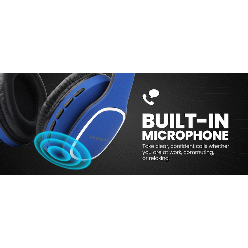 Volkano Phonic Series Bluetooth Full Size Headphones - Blue - image 8