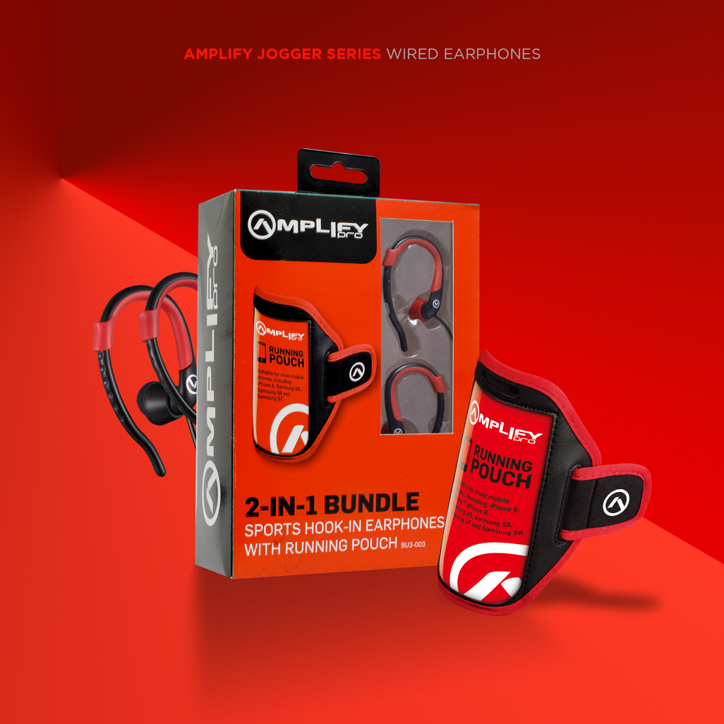 Amplify 2-IN-1 Bundle Jogger series earphones with pouch