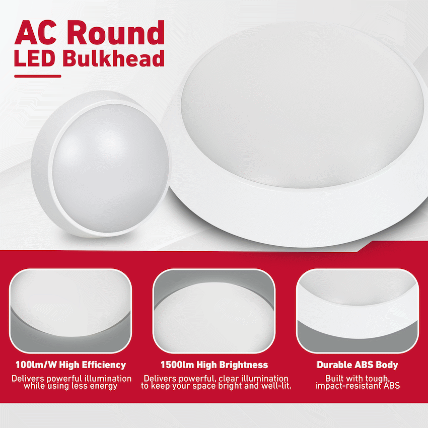 Ellies Spectra Series - AC 15W  Round LED Bulkhead with 3CCT -WT - image 8