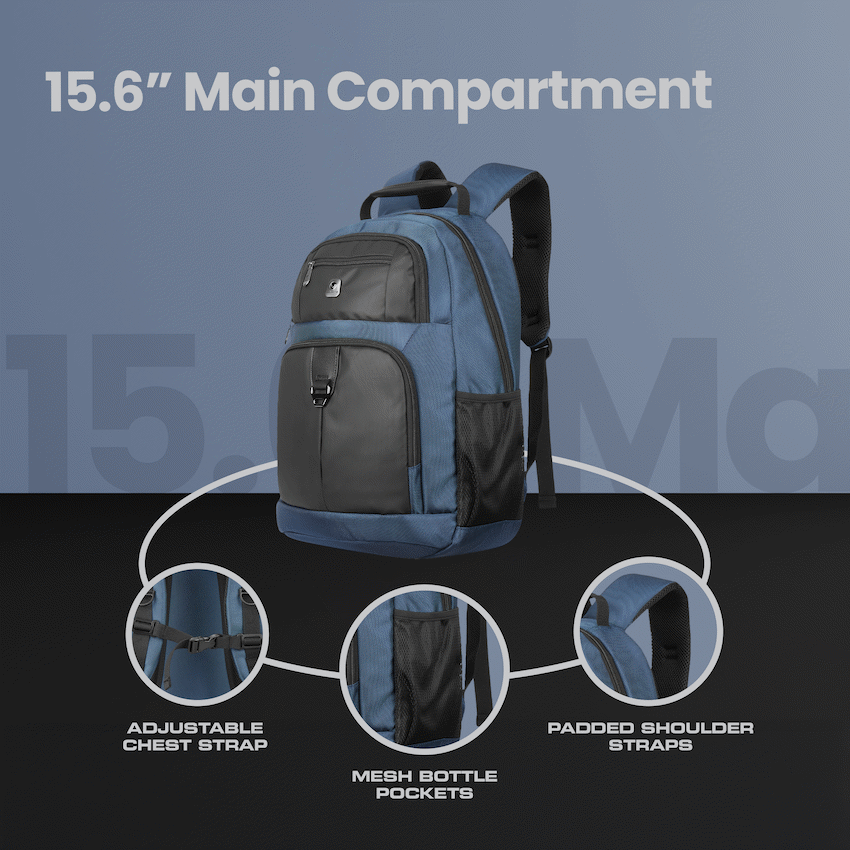 Volkano Franklin 15.6" Laptop Backpack - Navy/Black - image 8