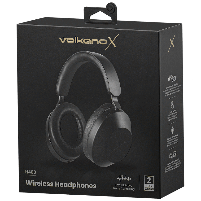 VolkanoX H400 Hybrid Active Noise Cancellation Headphones - Black - image 8
