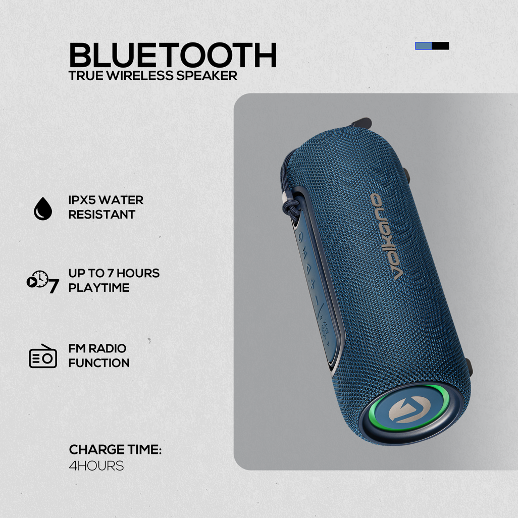 Volkano Mini Mamba 2.0 Series Bluetooth Speaker - Blue