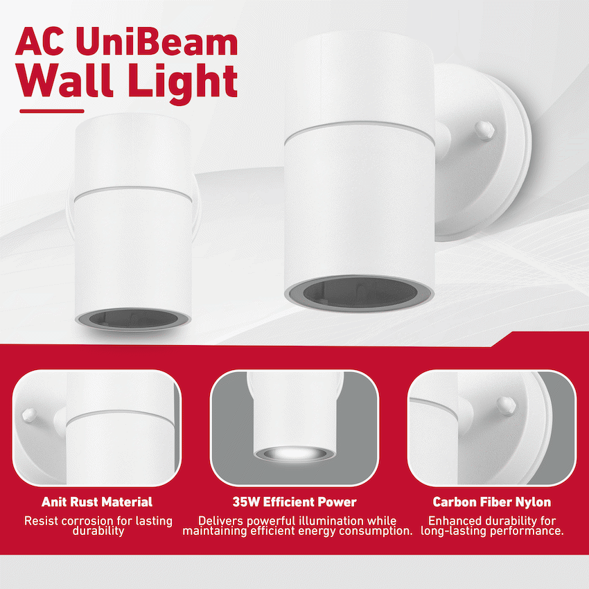 Ellies Ash Series AC UniBeam wall light - Nylon Carbon Fiber - GU10 Fitting - WT - image 8