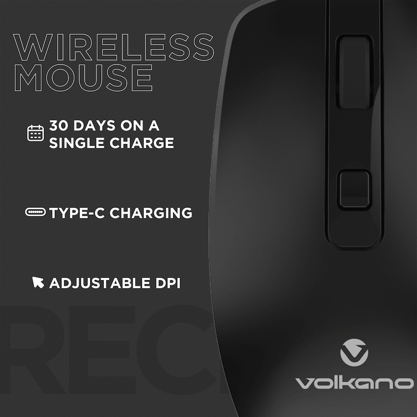 Volkano Granite Series Rechargeable Wireless Mouse - Black - image 8
