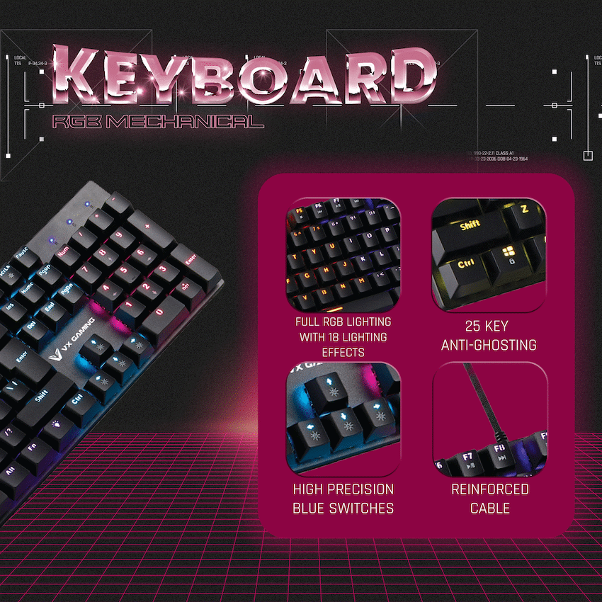 VX Demeter Series Mechanical Keyboard with Full RGB Lighting - image 8