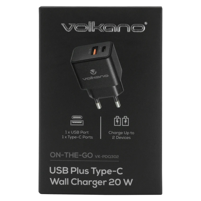Volkano On-the-Go USB + Type-C 20w PD Wall Charger - image 8