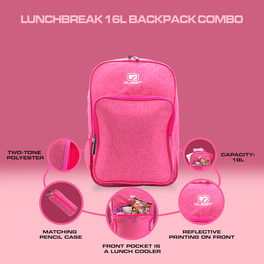 Quest Lunchbreak 16l Backpack Combo - Pink - image 8