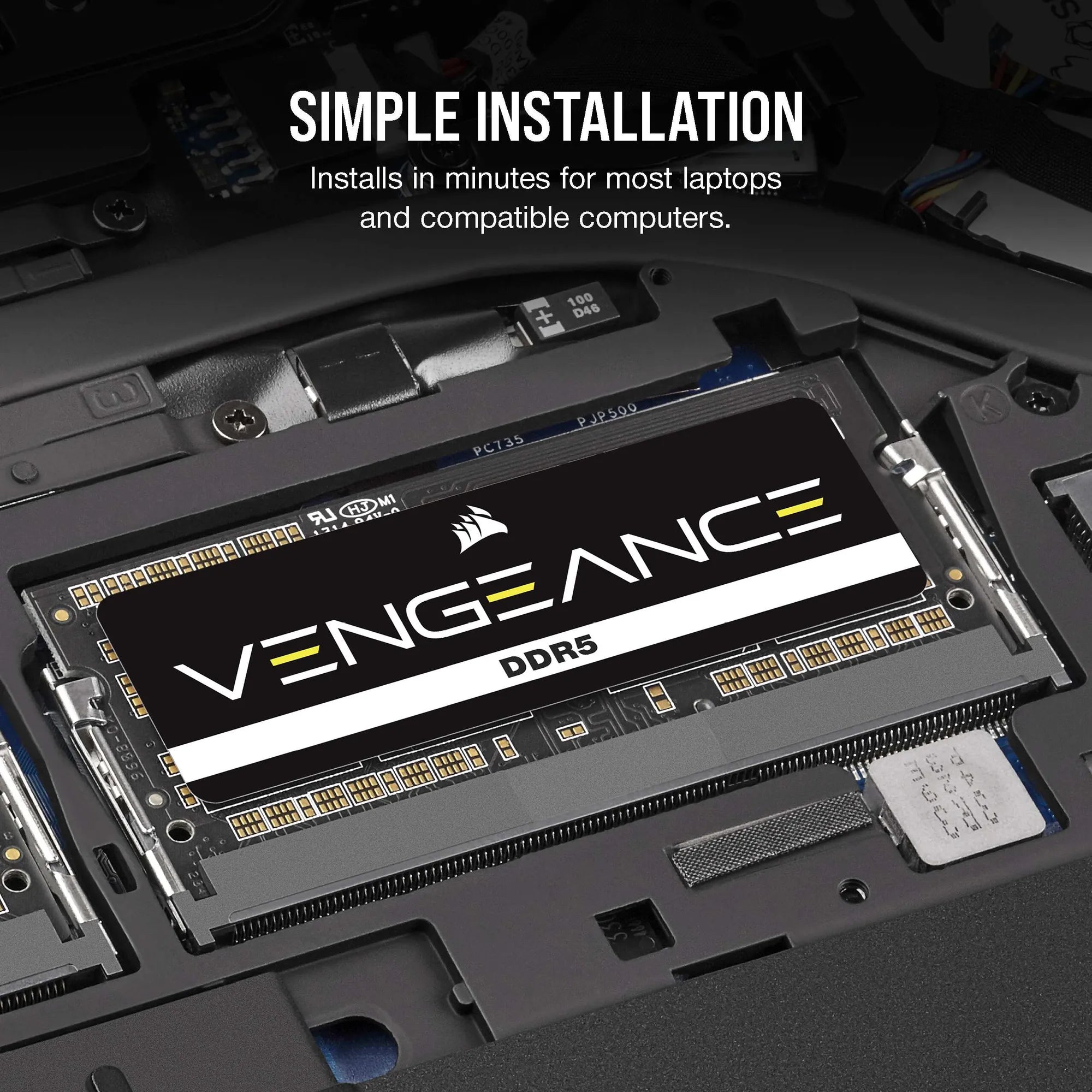 Corsair Vengeance® Series 16GB (1x16GB) DDR5 SODIMM 5600 CL48-48-48-90 1.1V - image 4