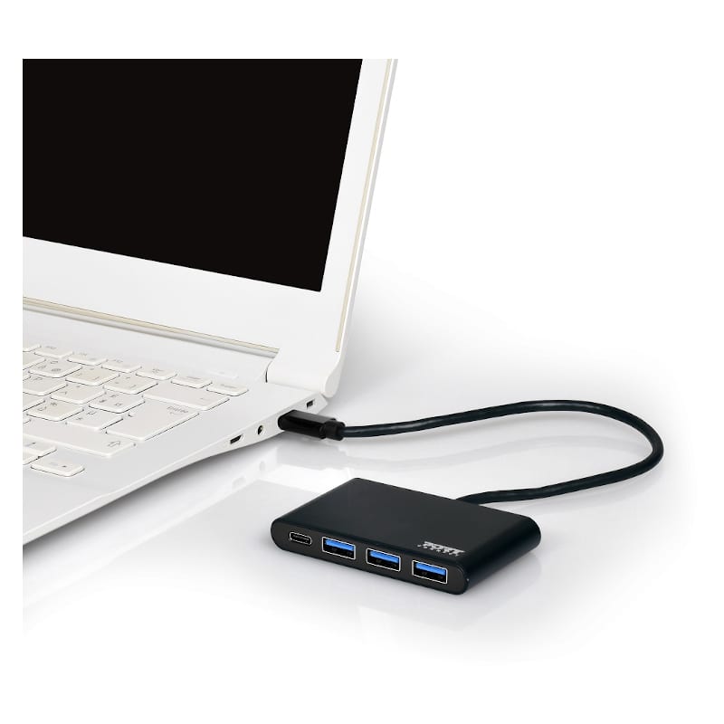 Port USB Type-C to 3 x USB3.0 and 1 x Type-C PD 30cm 4 Port Hub - Black – image 4