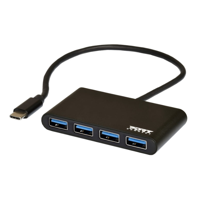 Port USB Type-C to 4 x USB3.0 5Gbps 30cm 4 Port Hub - Black – image 2