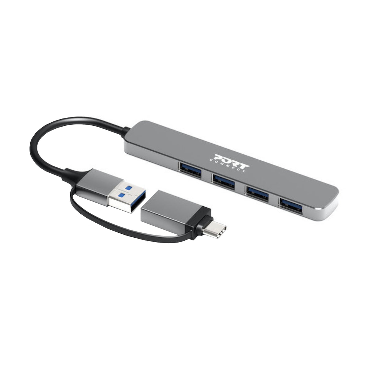 Port Connect USB Type-C to 4-port USB-A 3.0 Hub – image 3