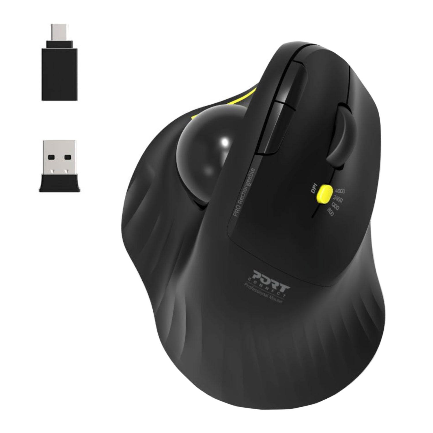 Port Connect Bluetooth + Wireless Rechargeable Ergonomic Trackball Mouse – image 5