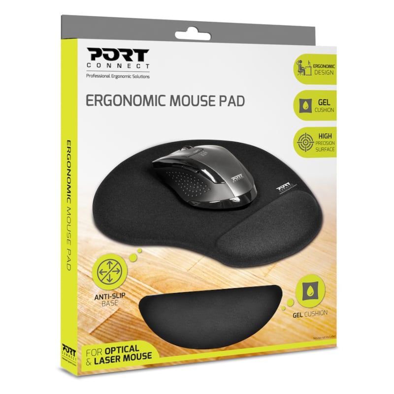 Port Ergonomic Gel Mouse Pad - Black