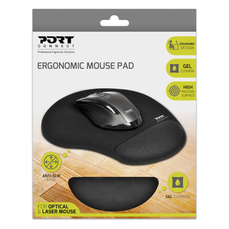 Port Ergonomic Gel Mouse Pad - Black - image 3