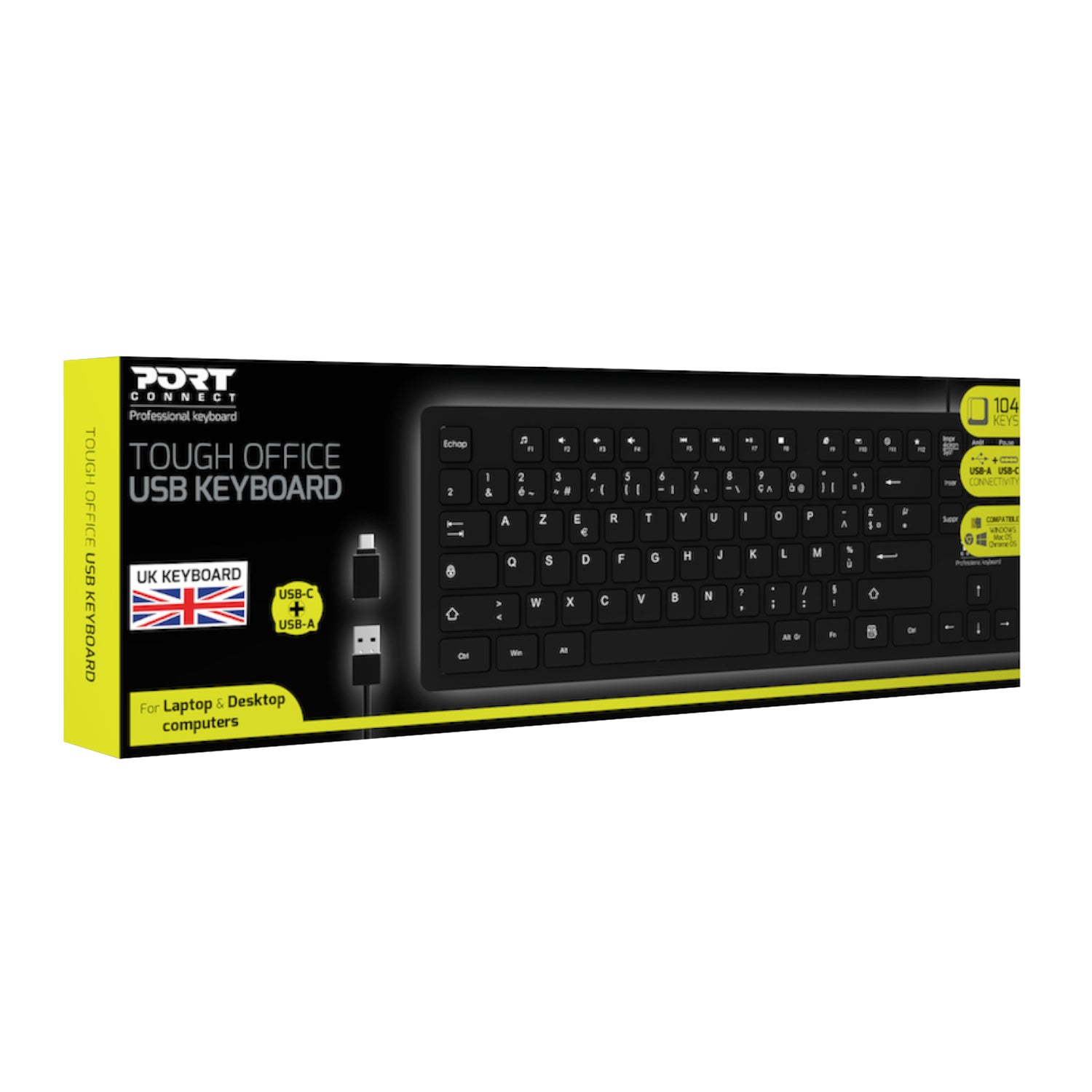 Port Connect Tough Office USB Keyboard - Black – image 5