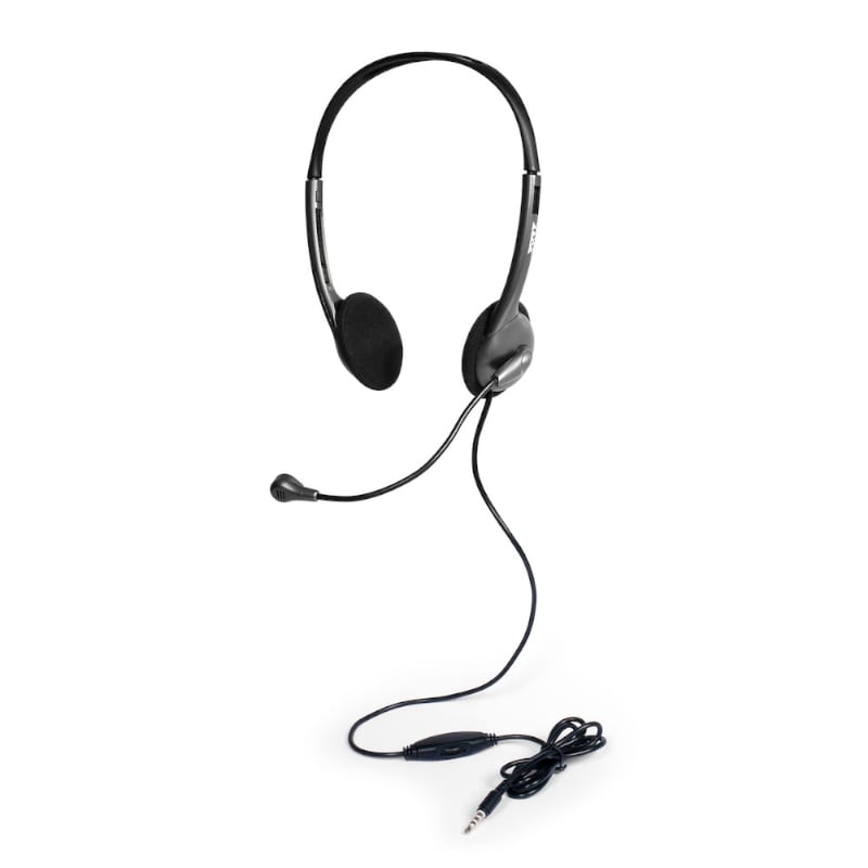 Port Stereo Headset with Mic with 1.2m Cable|1 x 3.5mm|Volume Controller - Black – image 3