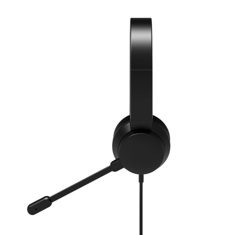 Port Connect USB Headset 1.8m Cable with Mic and Padded/Soft Cushions Black – image 3