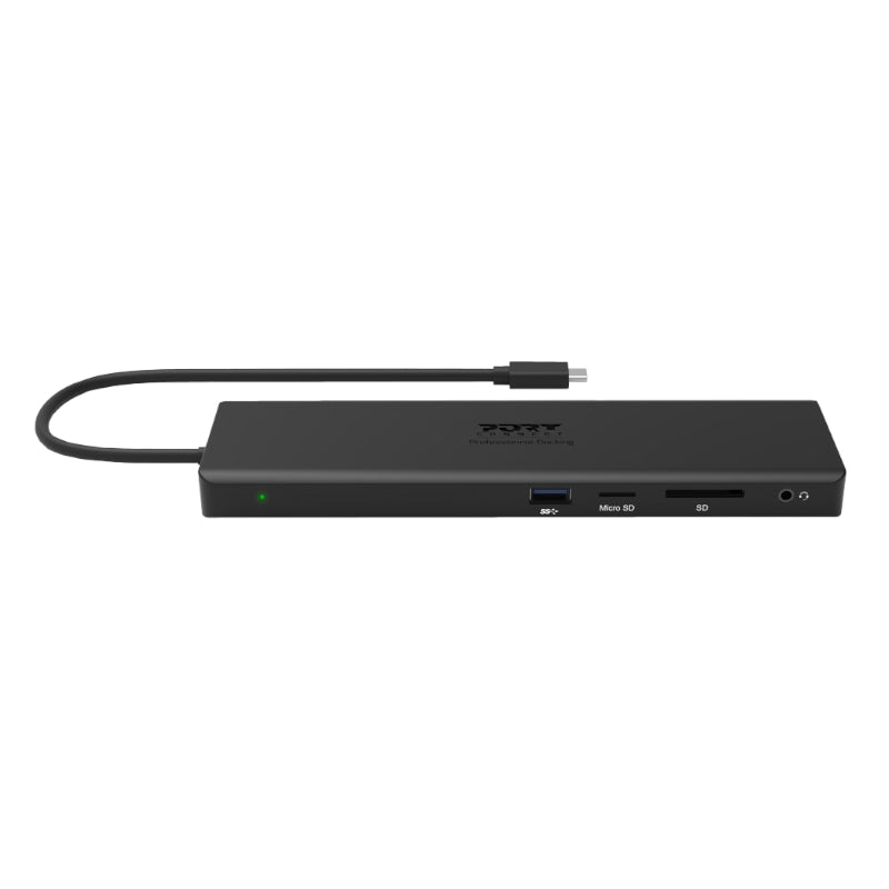 Port USB Type-C 1 x USB3.1|2 x USB 3.0|2 x USB 2.0|1 xHDMI-DP-VGA| Micro+SD Card Reader|1 x Mini DP|1 x RJ45|1 x Audio-Microphone| PD 100W -Black - image 2