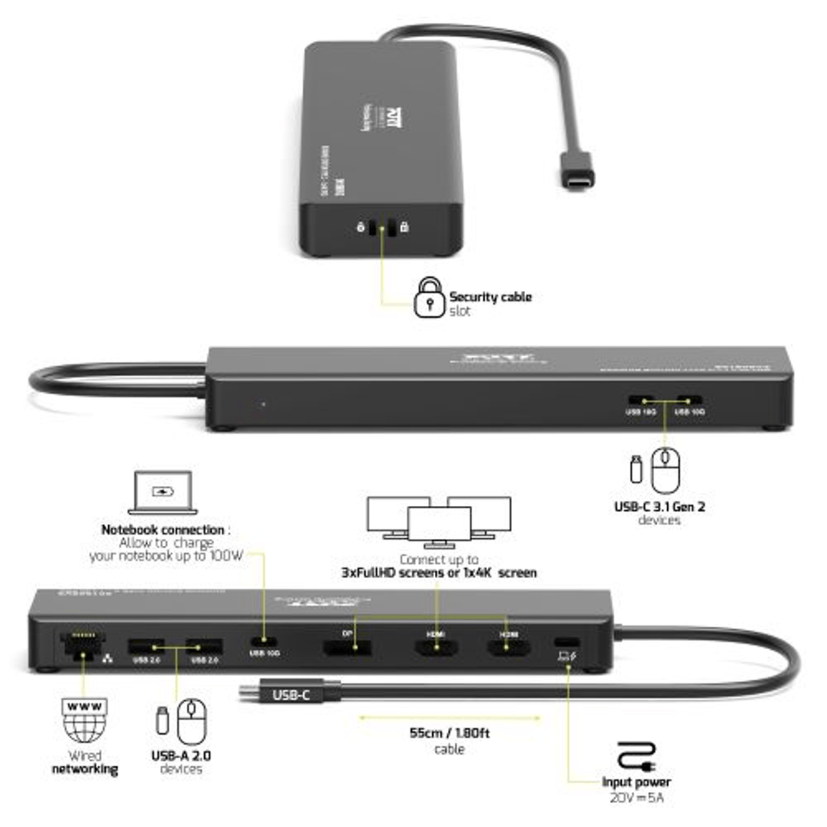 PORT Mobile docking station 1 X 4K USB-C 9 devices 100W – image 5