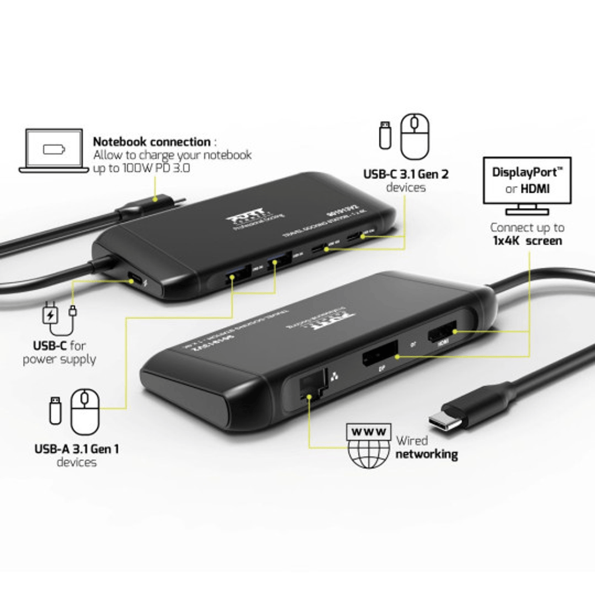 PORT Mobile docking station 1 X 4K USB-C 7 devices 100W – image 6