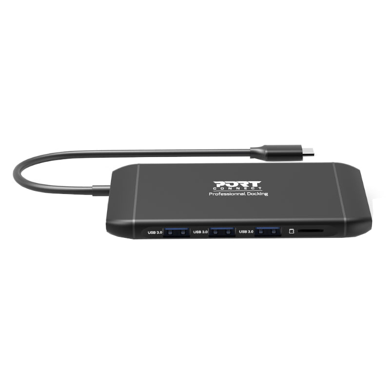 Port USB Type-C 4 x USB3.1|1 x Aux|Micro+SD Card Reader|1 x RJ45|1 x HDMI|1 x VGA|1 x Type-C PD Dock 100W - Black - image 2