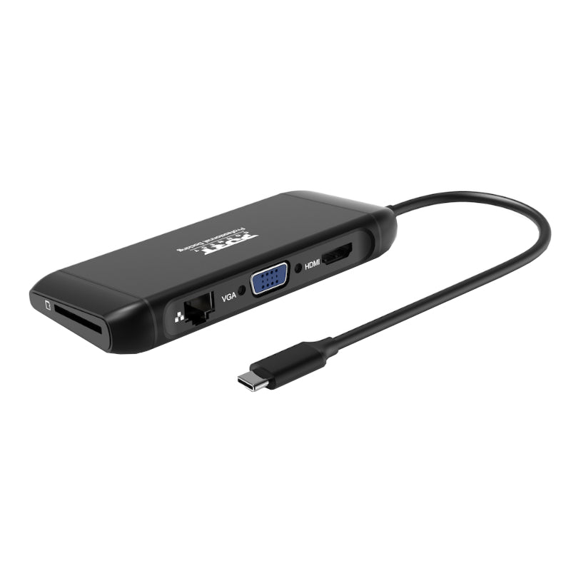 Port USB Type-C 4 x USB3.1|1 x Aux|Micro+SD Card Reader|1 x RJ45|1 x HDMI|1 x VGA|1 x Type-C PD Dock 100W - Black – image 4