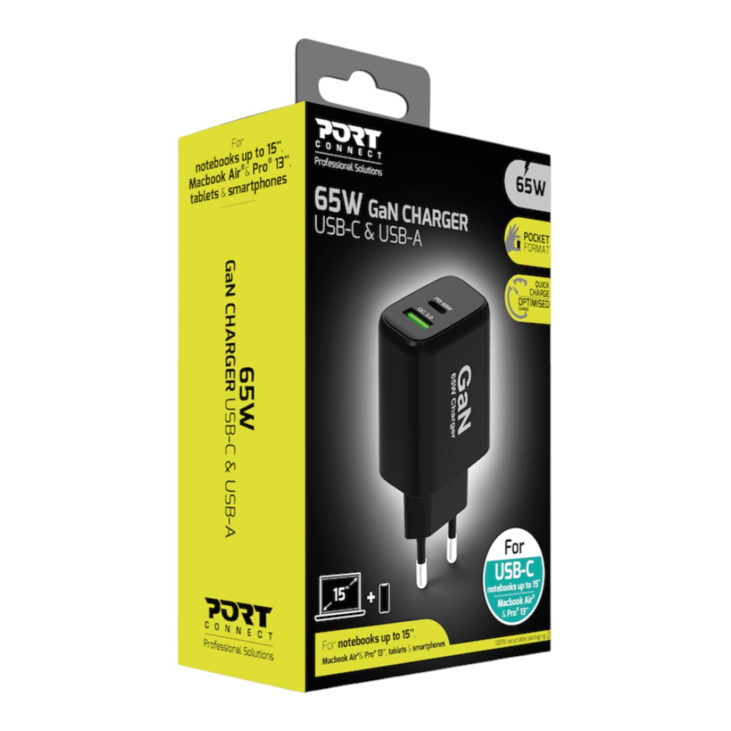 Port Connect 65W GaN Type-C and USB-A Fast Charger – image 7