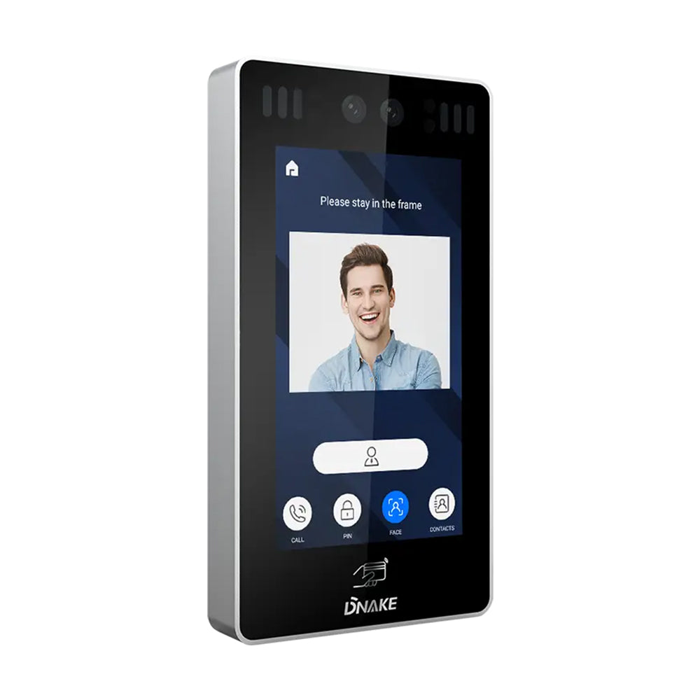 Dnake 7" Android Doorhpone With Facial Recognition, DC 12V/2A, No PoE, 1 x RJ45, 10/100 Mbps adaptive