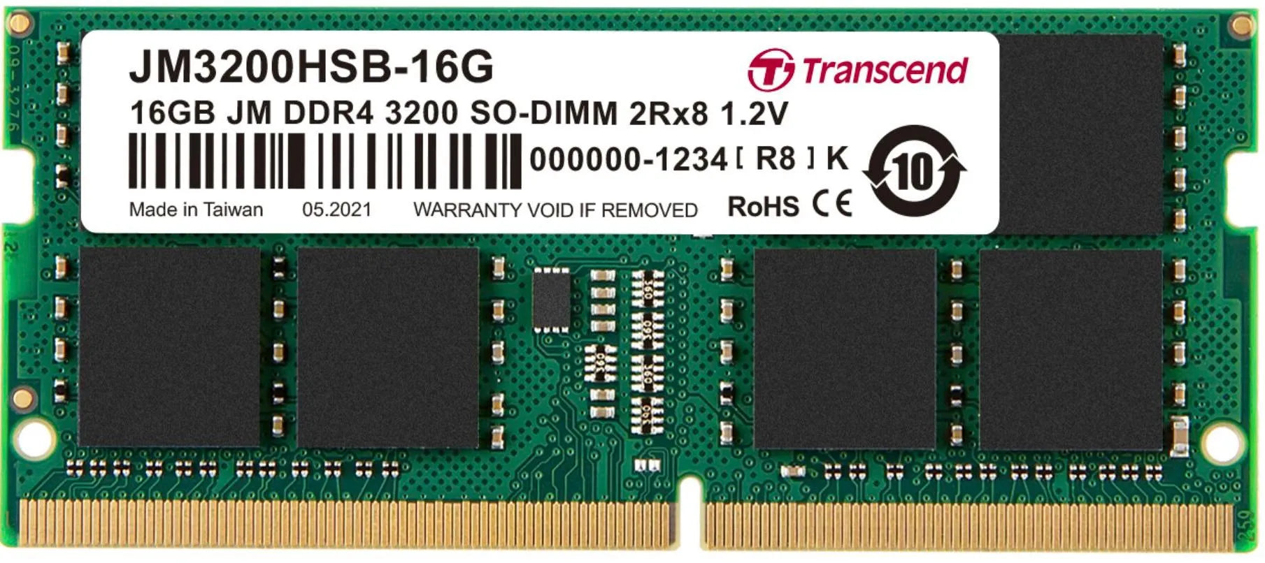 TRANSCEND JET MEMORY 16GB DDR4-3200 NOTEBOOK SO-DIMM 2RX8 CL22 - image 2