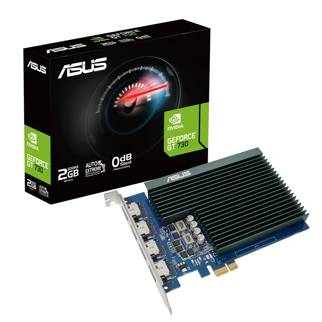 ASUS GT730-4H-SL-2GD5, GeForce GT 730, 2 GB, GDDR5, 5010 MHz, 3840 x 2160 pixels, PCI Express x1