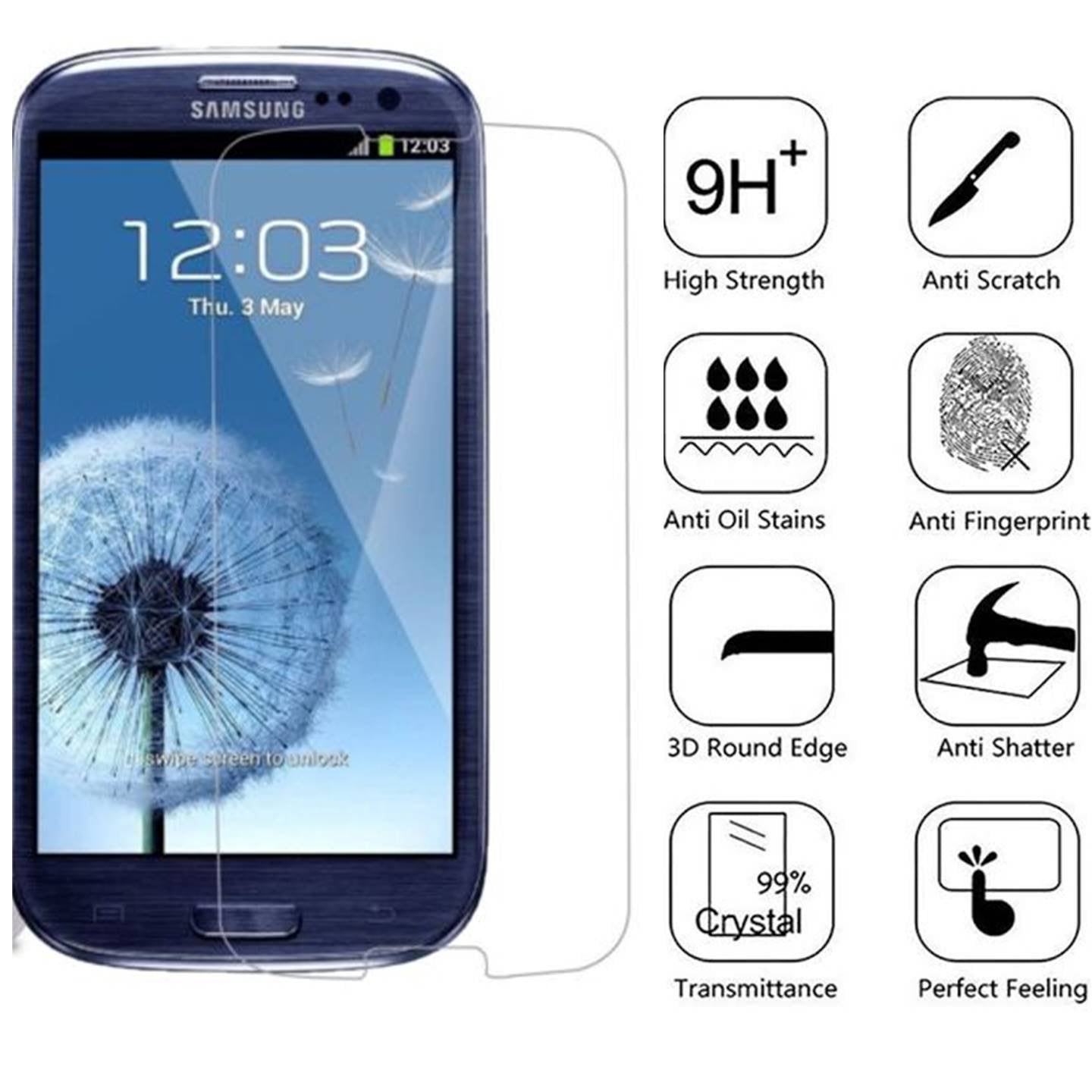 Samsung Galaxy S3 9H Tempered Glass Screen Protector