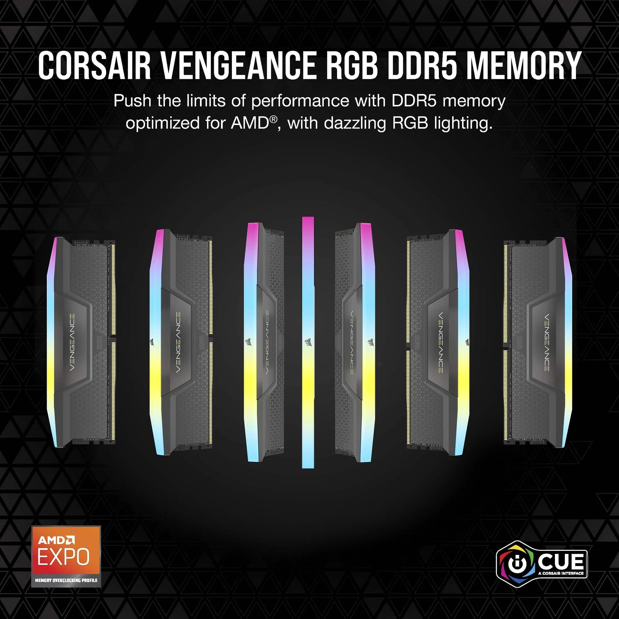 Corsair VENGEANCE RGB DDR5 32GB (2x16GB) DDR5 6000 CL36-44-44-96 1.4V  Intel XMP and AMD EXPO Memory - Grey. - image 9