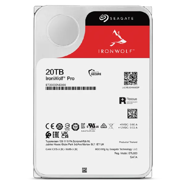 Seagate Ironwolf Pro ST2000NT001 20TB 3.5'' HDD NAS Drives 7200 RPM; SATA 6GB/s Interface; 256MB Cache;550TB/Year; Unlimited Bay - image 6