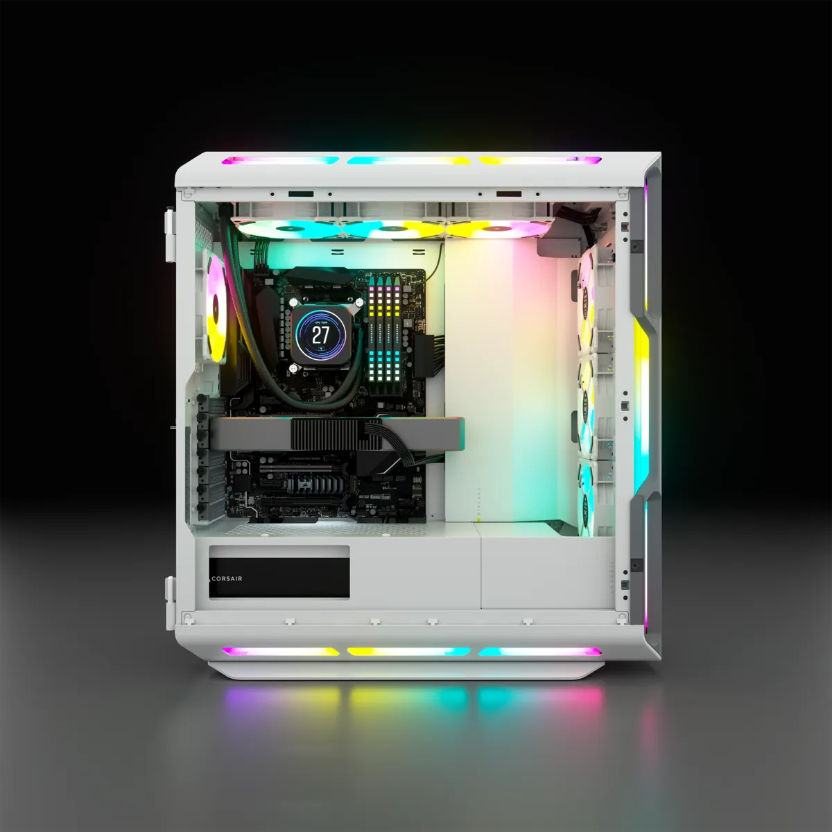 5000T RGB White Tempered Glass Mid-Tower; 2x 3.5'' |  4x 2.5'' Drive Bays; Up to 360mm Radiator compatible; 4x 120mm fan incl - image 10
