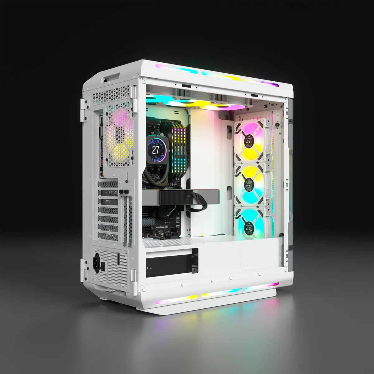 5000T RGB White Tempered Glass Mid-Tower; 2x 3.5'' |  4x 2.5'' Drive Bays; Up to 360mm Radiator compatible; 4x 120mm fan incl - image 12