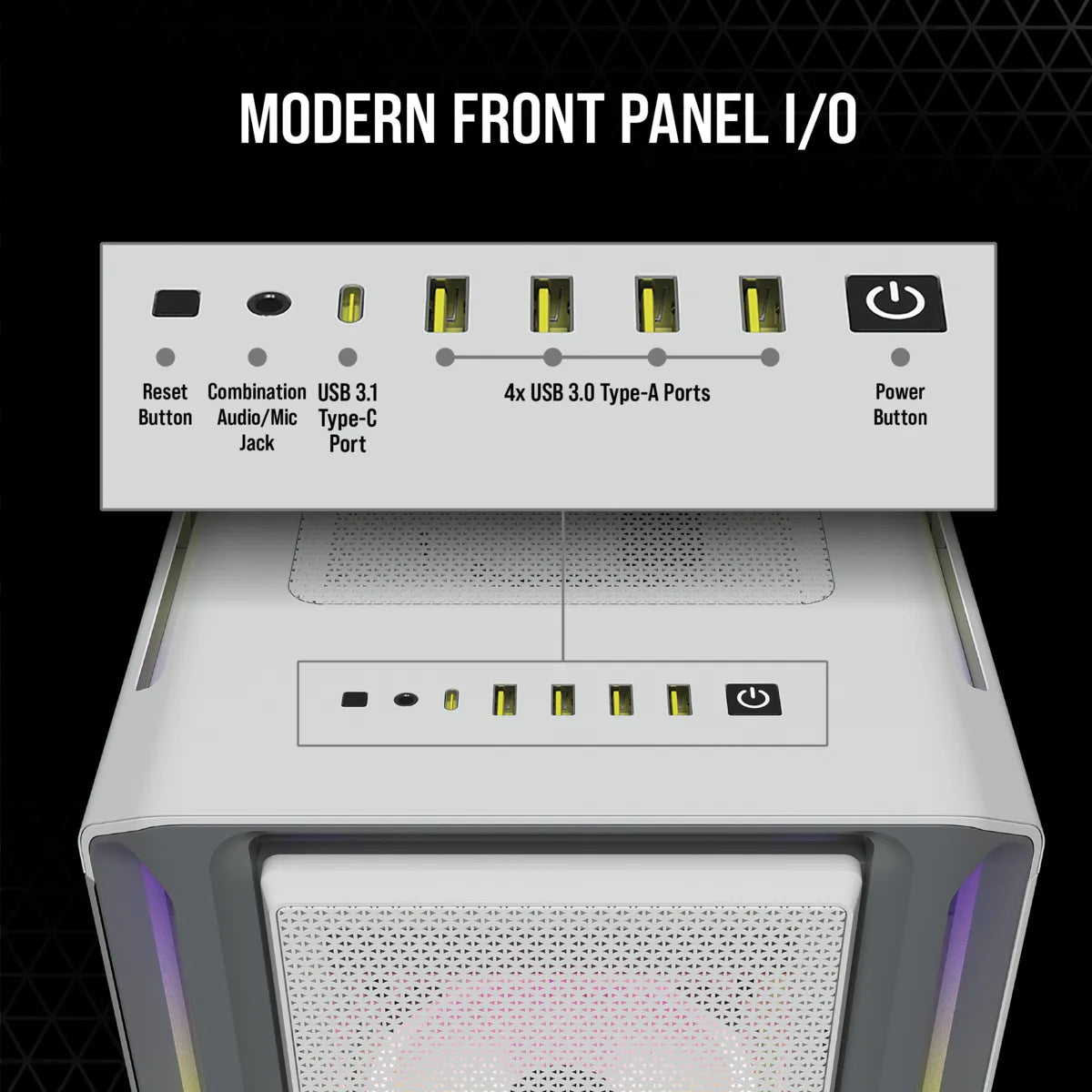 5000T RGB White Tempered Glass Mid-Tower; 2x 3.5'' |  4x 2.5'' Drive Bays; Up to 360mm Radiator compatible; 4x 120mm fan incl - image 21