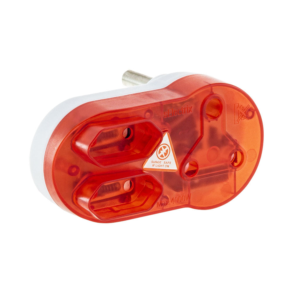 RED TOP SURGE ADAPTERS 2x2-PIN EURO and 1x3-PIN SA