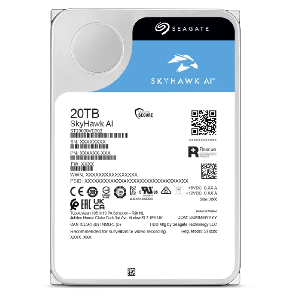 Seagate Skyhawk AI ST12000VE003 12TB 3.5'' HDD Surveillance Drives; SATA 6GB/s Interface; 256MB Cache; RPM: 7200; 512e; 5 Year l - image 4